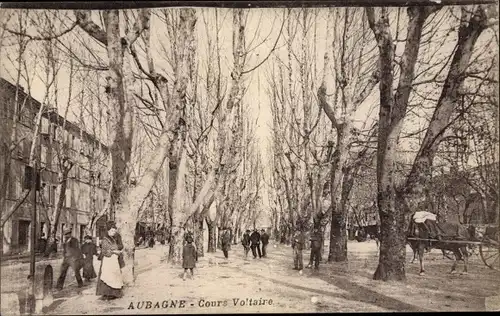 Ak Aubagne Bouches du Rhone, Cours Voltaire