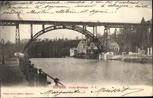 Ak Mayenne Frankreich, Viaduc Metallique