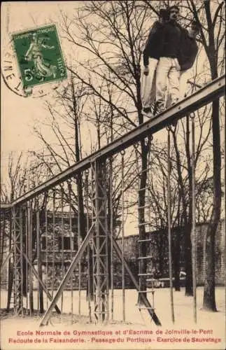 Ak Joinville le Pont Val de Marne, Ecole Normale de Gymnastique et d'Escrime, Exercice de Sauvetage