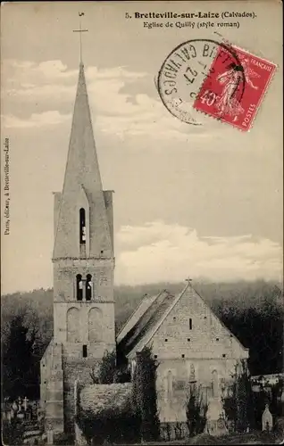 Ak Bretteville sur Laize  Calvados, L'Eglise de Quilly