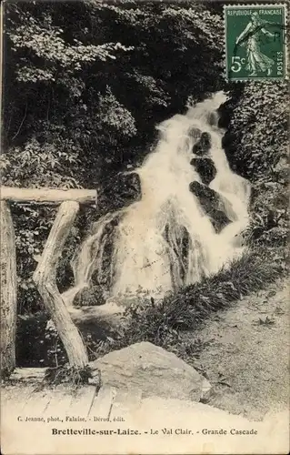 Ak Bretteville sur Laize  Calvados, Le Val Clair, Grande Cascade