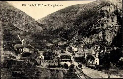 Ak La Malene Lozère, Vue generale