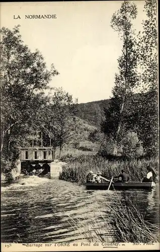 Ak Coudray Eure, Barrage sur l'Orne au Pont