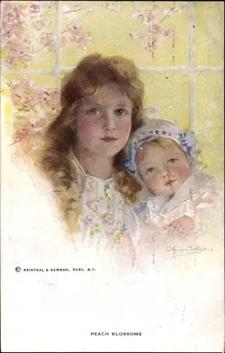 Künstler Ak Boileau, Philip, Peach Blossoms, zwei Kinder