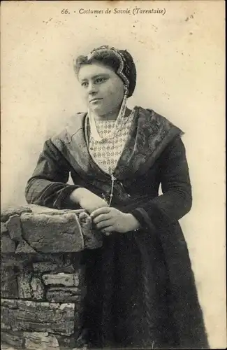 Ak Costume de Savoie, Tarentaise, Frau in Tracht