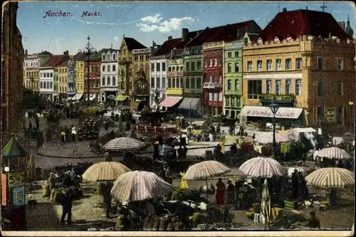 Ak Aachen in Nordrhein Westfalen, Markt