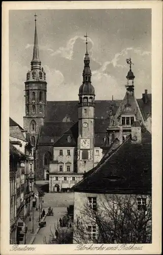 Ak Bautzen in der Oberlausitz, Petrikirche, Rathaus
