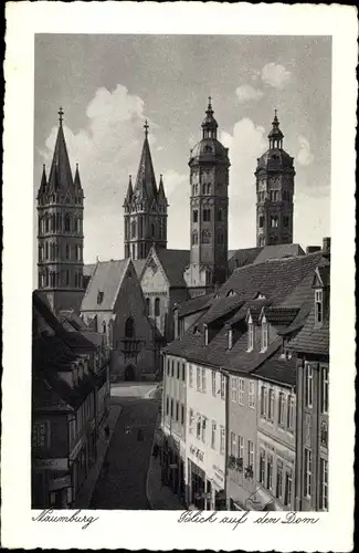 Ak Naumburg an der Saale, Dom, Straßenpartie