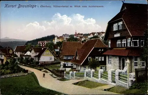 Ak Braunlage im Oberharz, Villenviertel mit Achtermann