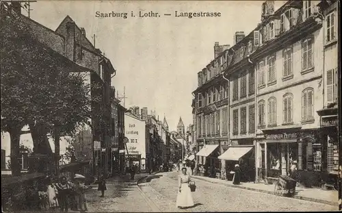 Ak Sarrebourg Saarburg Lothringen Moselle, Langestraße, Saarburger Zeitung