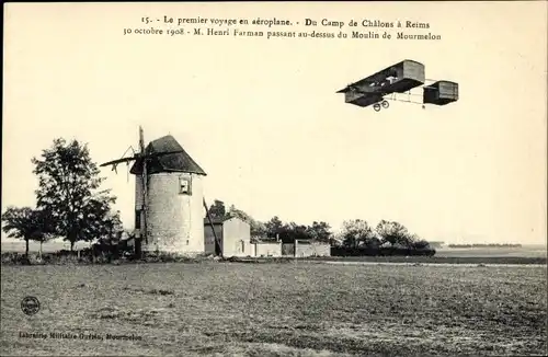 Ak Camp de Chalons Camp de Mourmelon Marne, Aeroplan