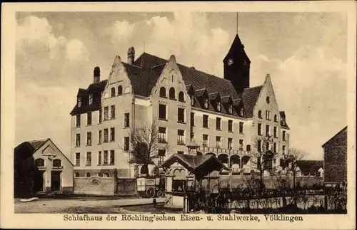 Ak Völklingen Saarland, Schlafhaus der Röchlingschen Eisen und Stahlwerke