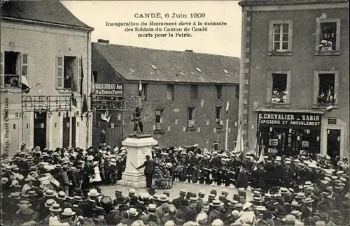 Ak Candé Maine et Loire, Inauguration du Monument eleve a la memoire des Soldats du Canton de Cande