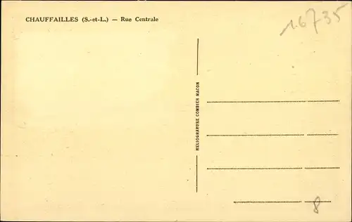 Ak Chauffailles Saône et Loire, Rue Central