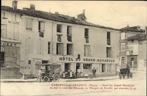 Ak Varennes en Argonne Meuse, Hotel du Grand Monarque