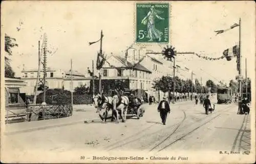 Ak Boulogne sur Seine Hauts de Seine, Chaussee du Pont