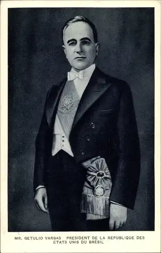 Ak Brasilianischer Präsident Getulio Vargas, Standportrait