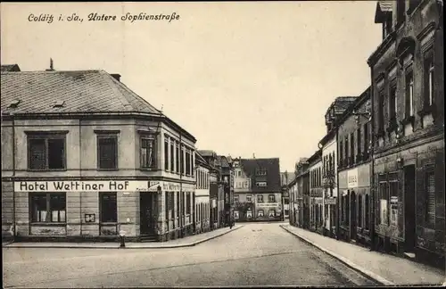 Ak Colditz in Sachsen, Untere Sophienstraße, Hotel Wettiner Hof