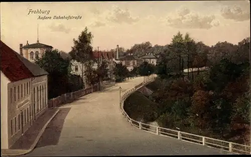 Ak Frohburg in Sachsen, Äußere Bahnhofstraße