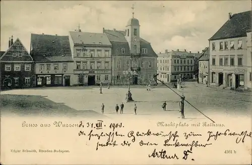 Ak Wurzen in Sachsen, Marktplatz, Rathaus