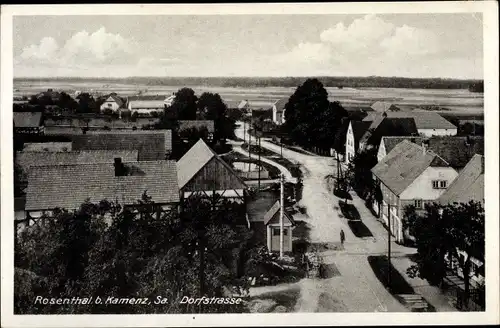 Ak Rosenthal Oberlausitz, Dorfstraße aus der Vogelschau