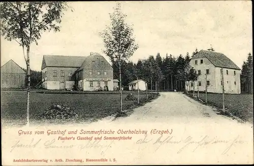 Ak Ober Holzhau Rechenberg Bienenmühle Erzgebirge, Fischers Gasthof