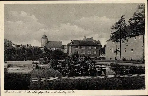 Ak Finsterwalde in der Niederlausitz, Schlossgarten, Amtsgericht