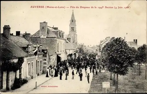 Ak Auverse Maine-et-Loire, Fete de Drapeau de la 1945 Section