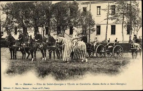 Ak Saumur Maine et Loire, Fete de Saint Georges a l'Ecole de Cavalerie