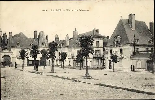 Ak Baugé Maine et Loire, Place du Marche