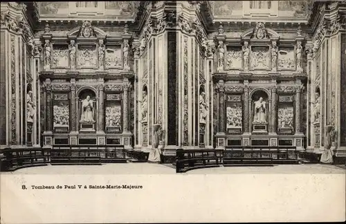 Stereo Ak Roma Rom Lazio, Tombeau de Paul V a Sainte Marie Majeure