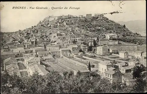 Ak Rognes Bouches du Rhône, Vue Générale, Quartier du Ferrage