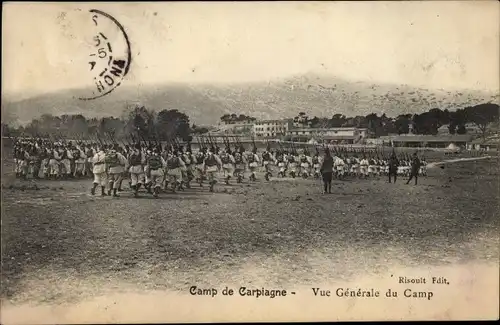 Ak Carpiagne Marseille Bouches du Rhône, Vue Générale du Camp