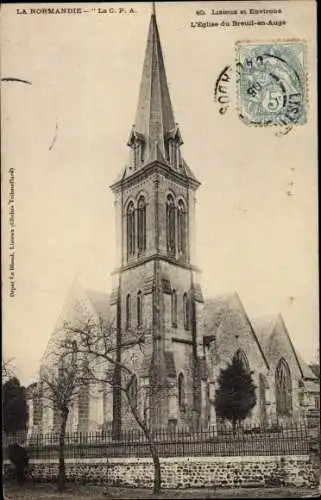 Ak Lisieux Calvados, Eglise du Breuil en Auge
