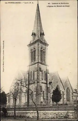 Ak Lisieux Calvados, Eglise du Breuil en Auge