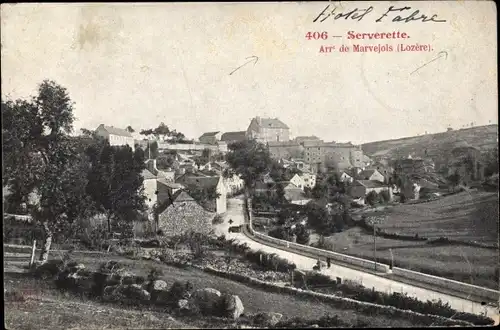 Ak Serverette Lozère, Vue generale, Arr de Marvejols