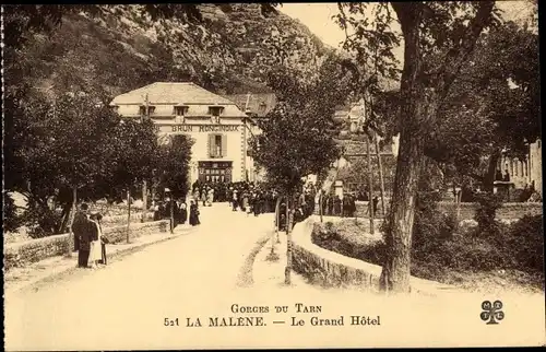 Ak La Malene Lozère, Le Grand Hotel, Gorges du Tarn