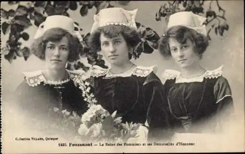 Ak Fouesnant Finistère, La Reine des Pommiers et ses Demoiselles d'Honneur
