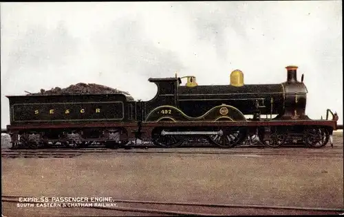Ak Britische Eisenbahn, Express Passenger Engine, South Eastern and Chatham Railway, Tender 492