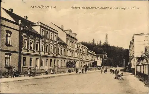 Ak Schmölln in Thüringen, Äußere Ronneburger Straße, Ernst Agnes Turm