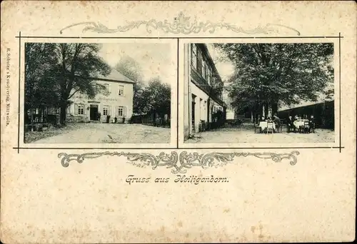 Ak Heiligenborn Waldheim in Sachsen, Gasthaus, Gartenpartie