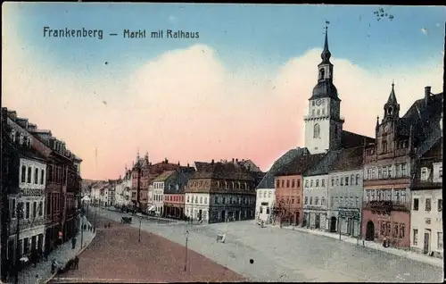 Ak Frankenberg an der Zschopau Sachsen, Markt, Rathaus