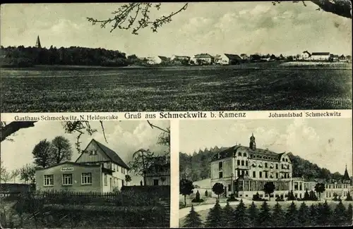 Ak Johannisbad Schmeckwitz Oberlausitz, Totale, Gasthof Schmeckwitz