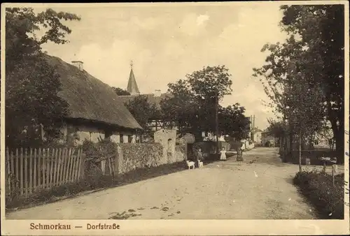 Ak Schmorkau Neukirch Sachsen, Dorfstraße