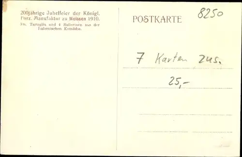 Ak Meißen in Sachsen, 200 Jährige Jubelfeier Königl. Porzellanmanufaktur 1910, Tartaglia, Ballerinen