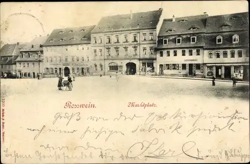 Ak Roßwein in Sachsen, Marktplatz