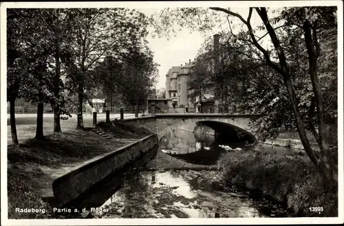 Ak Radeberg Sachsen, Röderpartie, Brücke