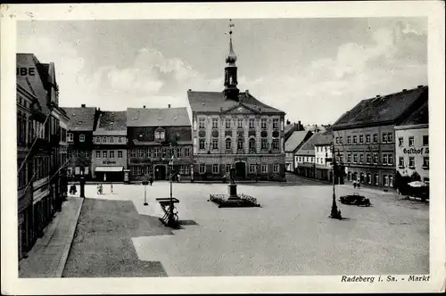 Ak Radeberg Sachsen, Markt, Gasthof, Rathaus