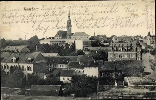 Ak Radeberg Sachsen, Teilansicht mit Kirche