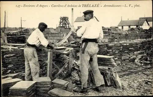 Ak Trélazé Maine et Loire, Carrieres d'Ardoises, Arrondisseurs